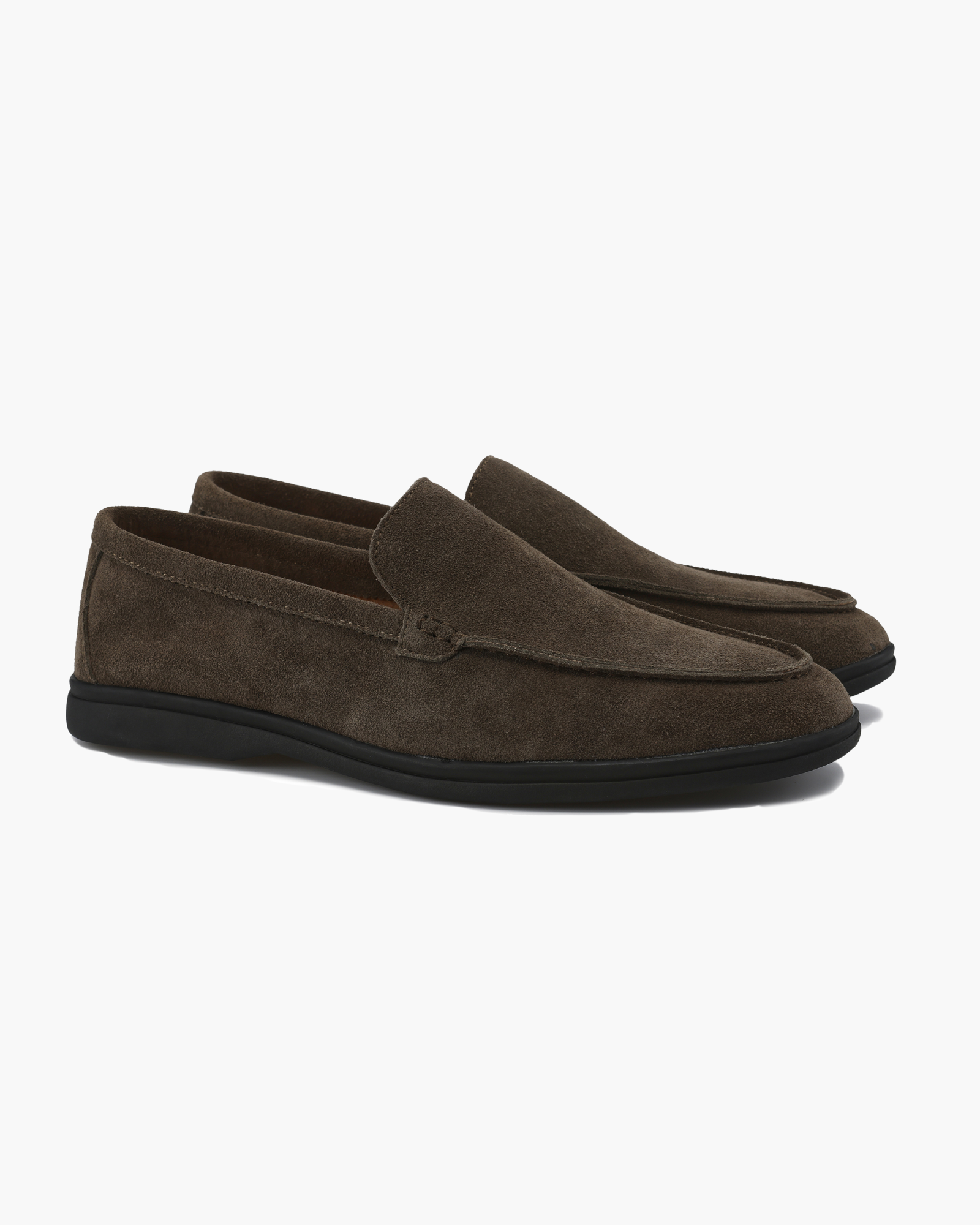 Pra Black Suede Leather Loafers 25mm Rubber Sole