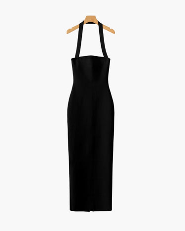 Halter Neck Slim Fit Maxi Dress - Old Money