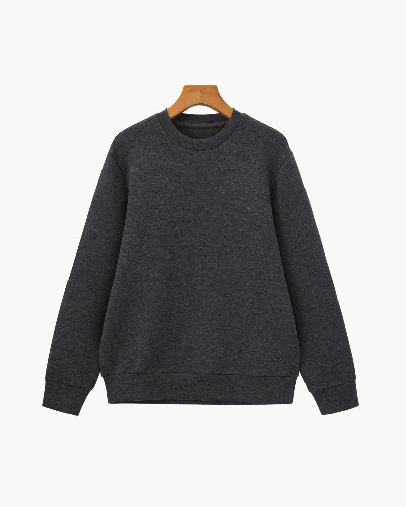 Classic Modal Blend Crewneck Sweatshirt - Old Money