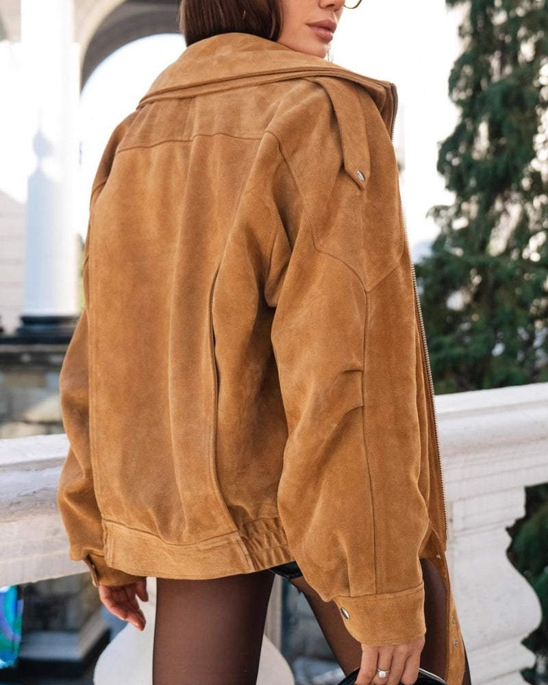 Vintage Suede Drape Jacket - Old Money