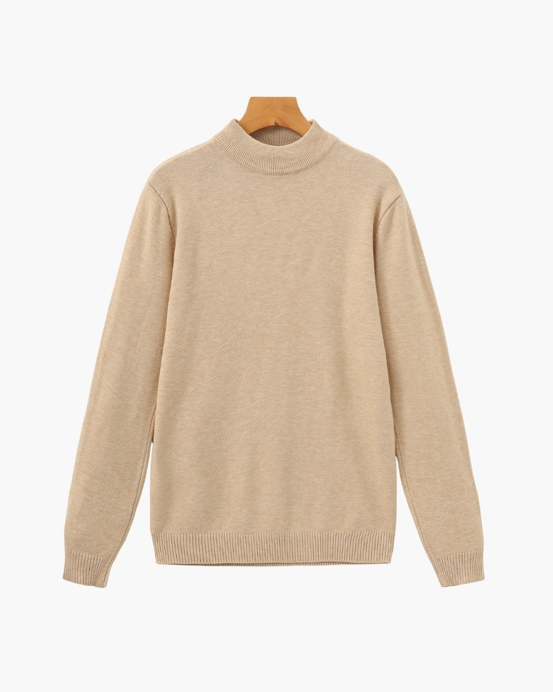 Essential Ribbed Mock Neck Sweater - Old Money