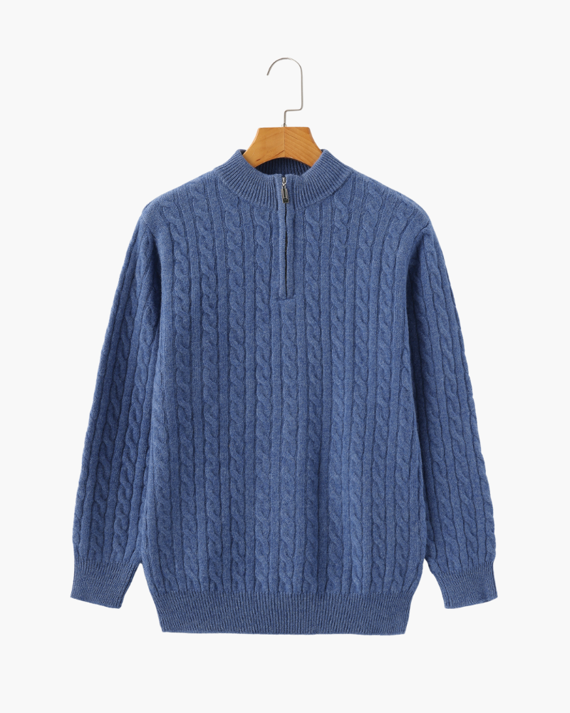 トップス 100% cashmere woven half zip 100% Cashmere Woven Half Zip