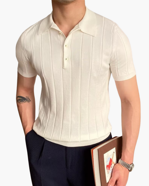 Cannes Ribbed Cotton Polo Old Money - Main Image