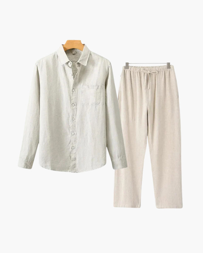 Old Money Cotton Linen Long Sleeve Shirt