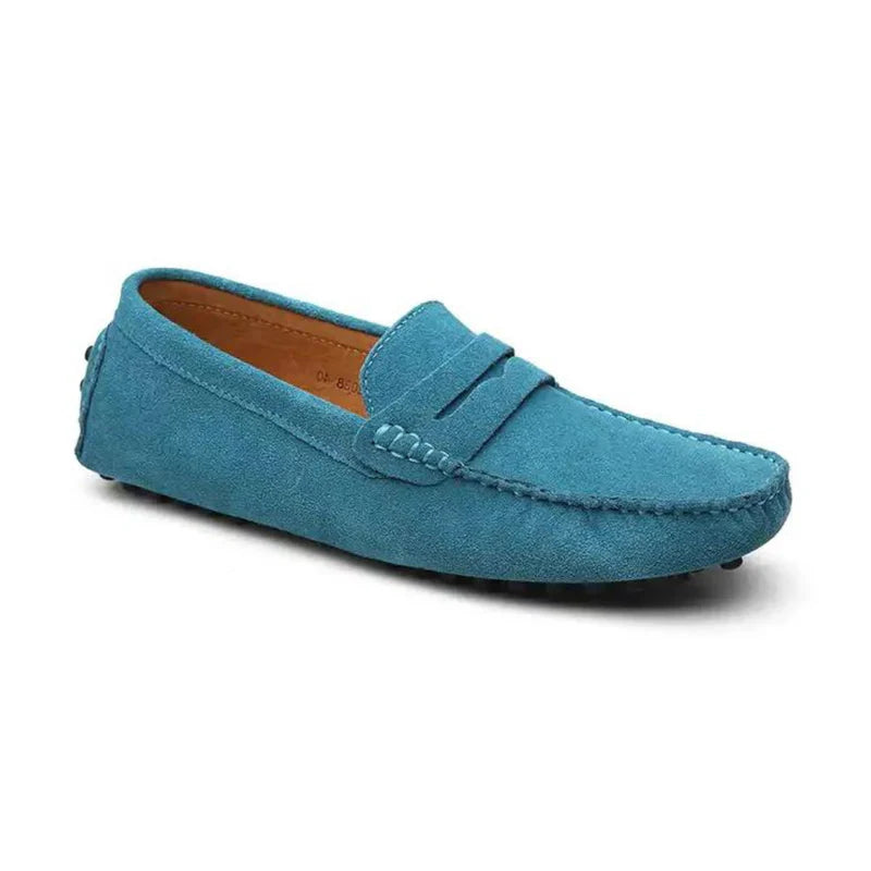 Suede Driver Loafers-Ocean-Blue