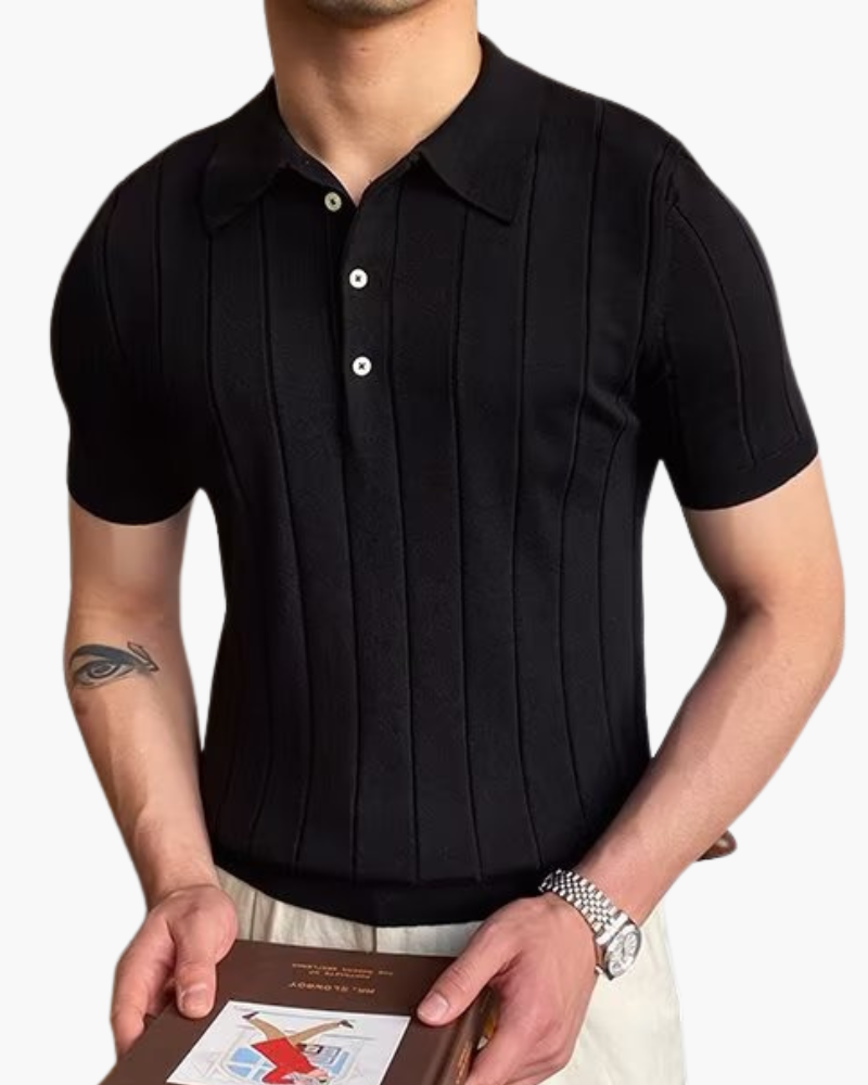 Cannes Ribbed Cotton Polo - Old Money