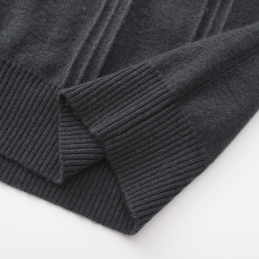 100% Cashmere Ribbed Half Zip