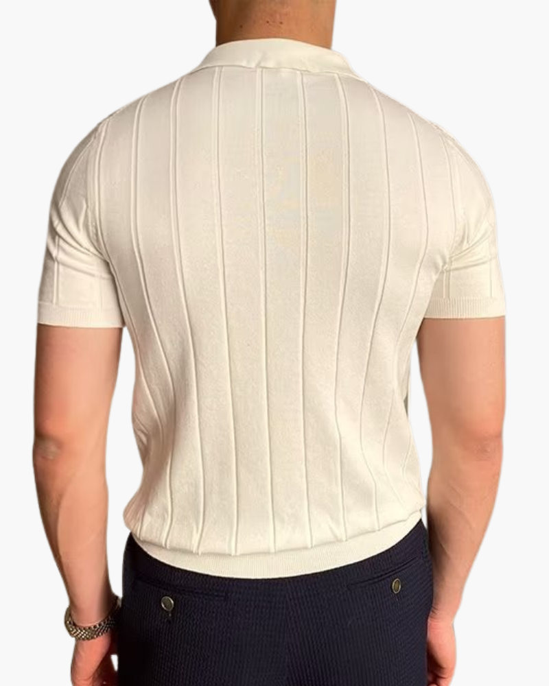 Cannes Ribbed Cotton Polo - Old Money