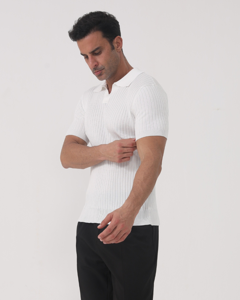 Florence - Ribbed Cotton Polo - Old Money