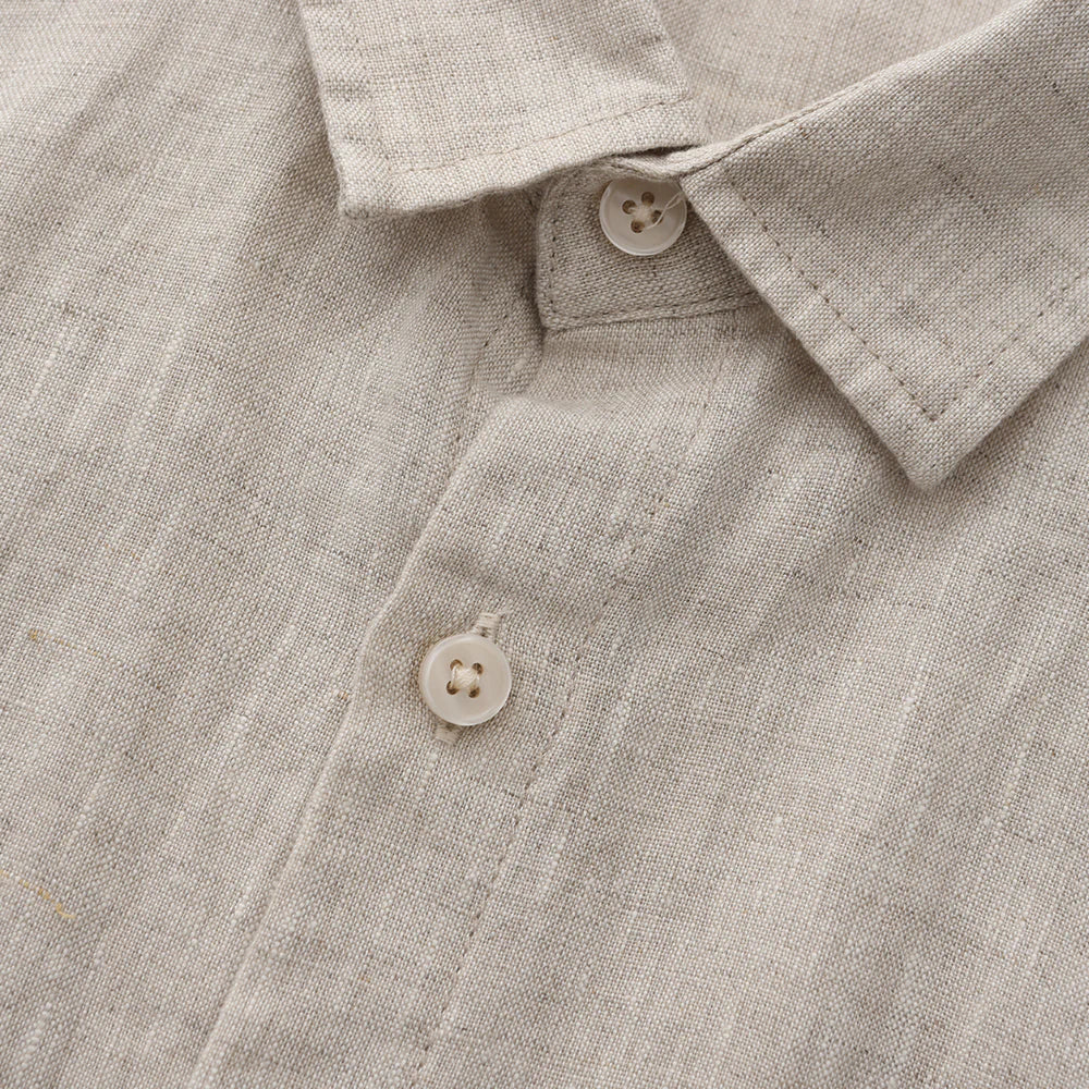 Cape Town - Linen Shirt (Shortsleeve)-Beige