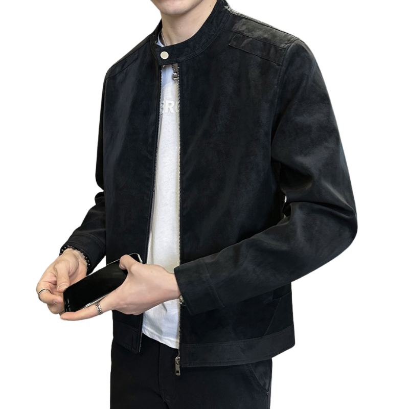 Black suede leather jacket mens hotsell