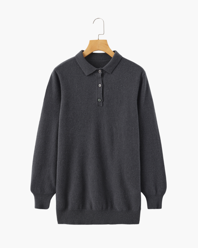 【80s】 Old malo cashmere 100% knit polo 黒 Cashmere Stevie Polo | Jenni Kayne