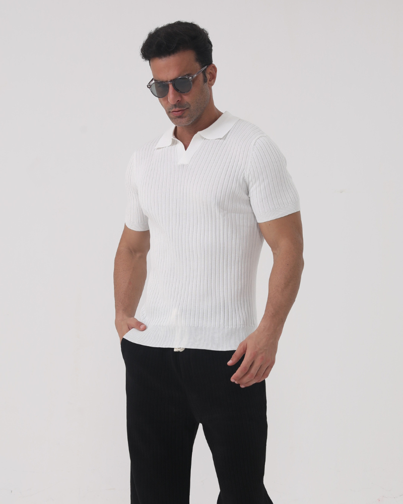 Florence - Ribbed Cotton Polo - Old Money