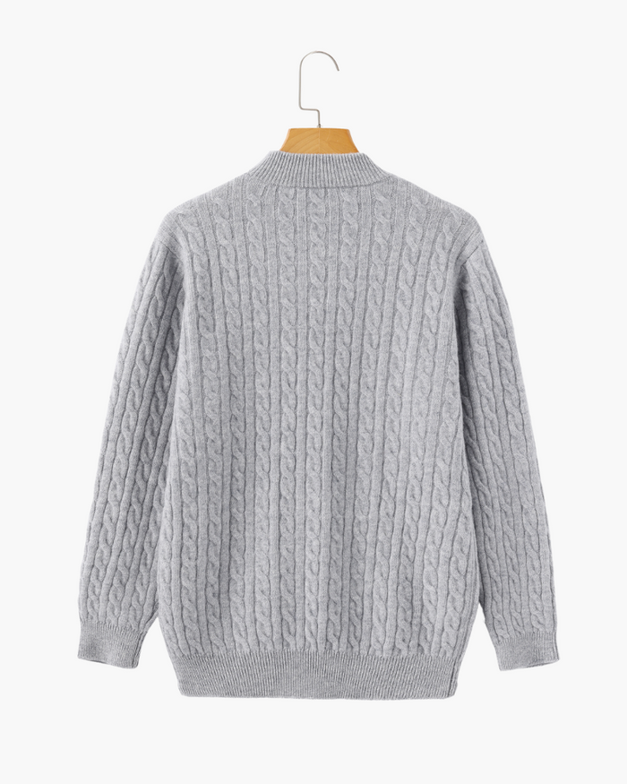 The Old Money Quarter Zip Knit - White