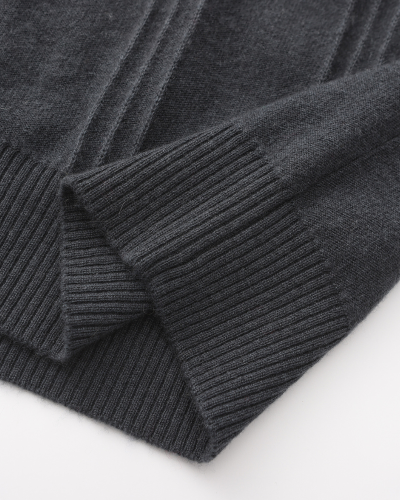 100% Cashmere Ribbed Half Zip - Old Money