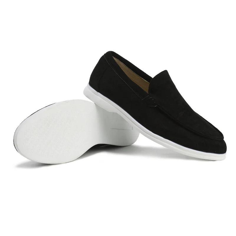 Old Money Suede Loafers-Black