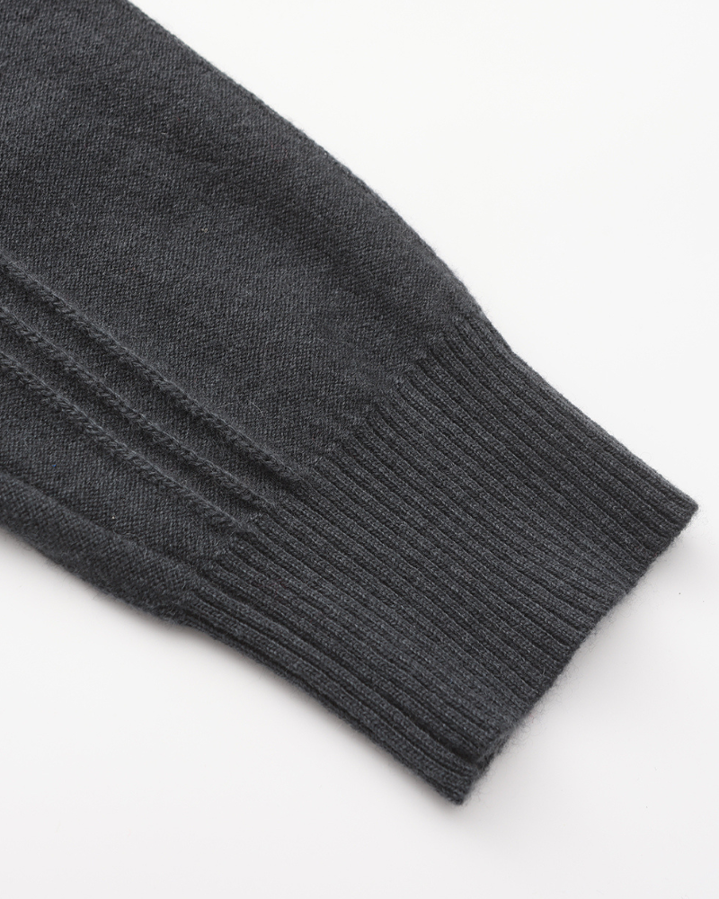 100% Cashmere Ribbed Half Zip - Old Money