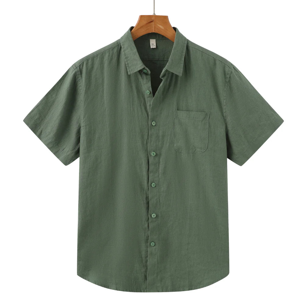 Cape Town - Linen Shirt (Shortsleeve)-Green