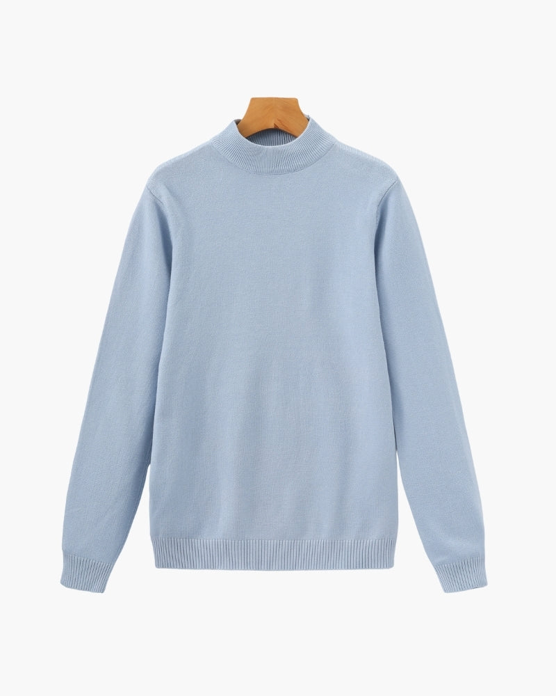 Essential Ribbed Mock Neck Sweater - Old Money