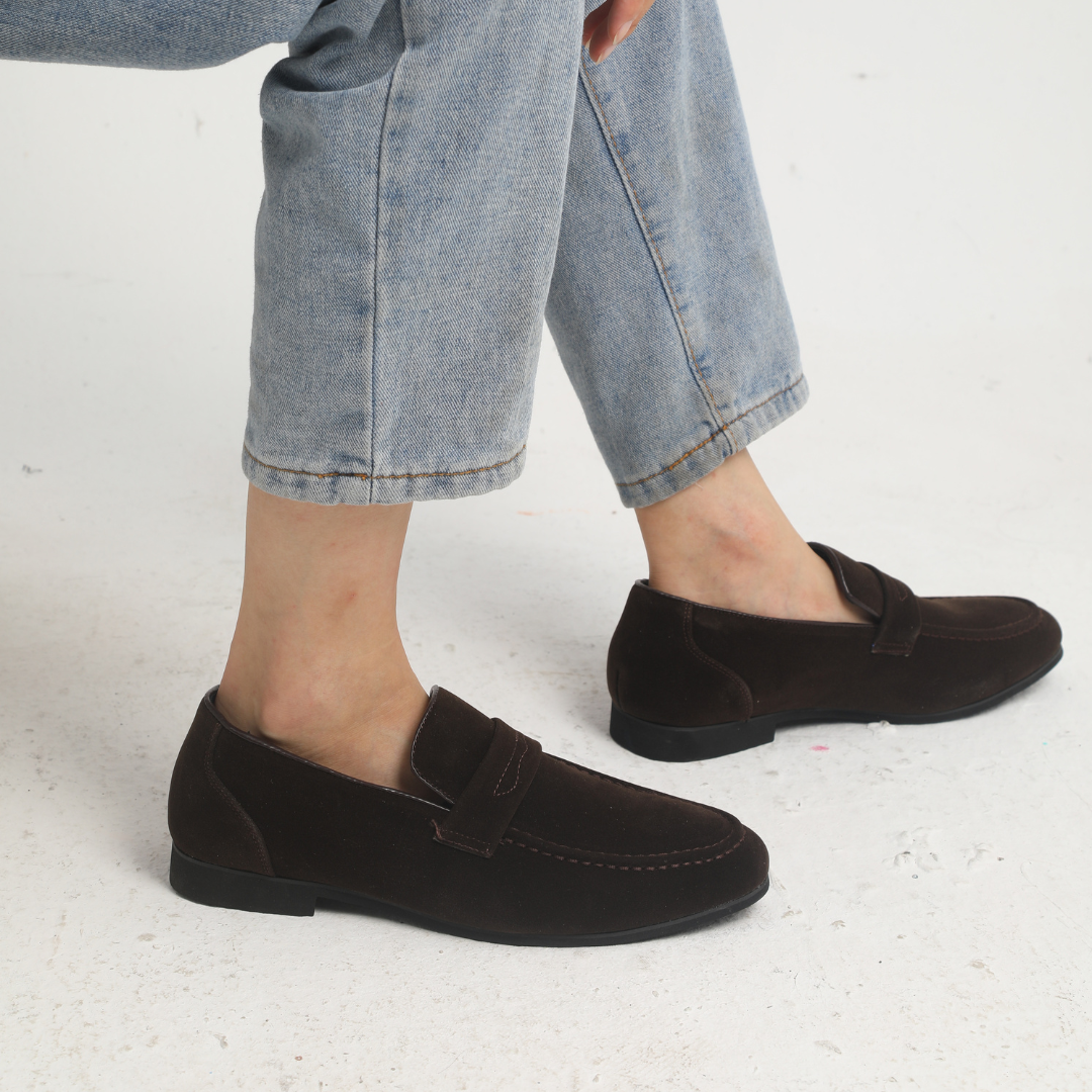 Old Money Suede Penny Loafers