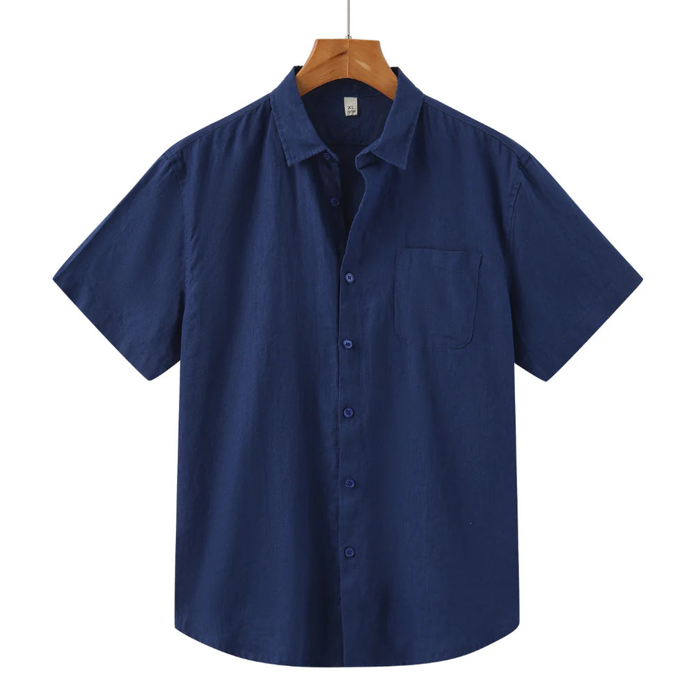 Cape Town - Linen Shirt (Shortsleeve)-Blue