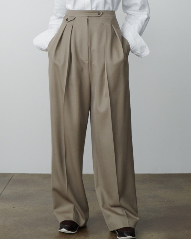 Woolen Oversized Pantalon - Old Money