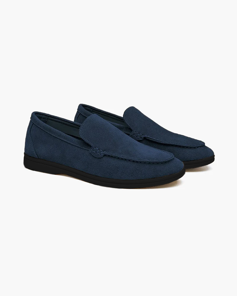 Old Money Mens Blue Faux Suede Slip On Loafers Size 45 US 12 Casual Flats Old Money High Suede Loafers main image 4