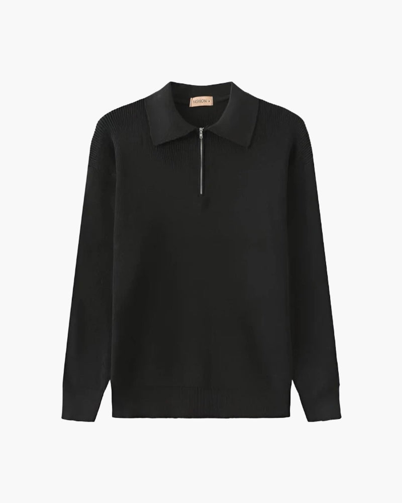 Cesare Half Zip Sweater - Old Money