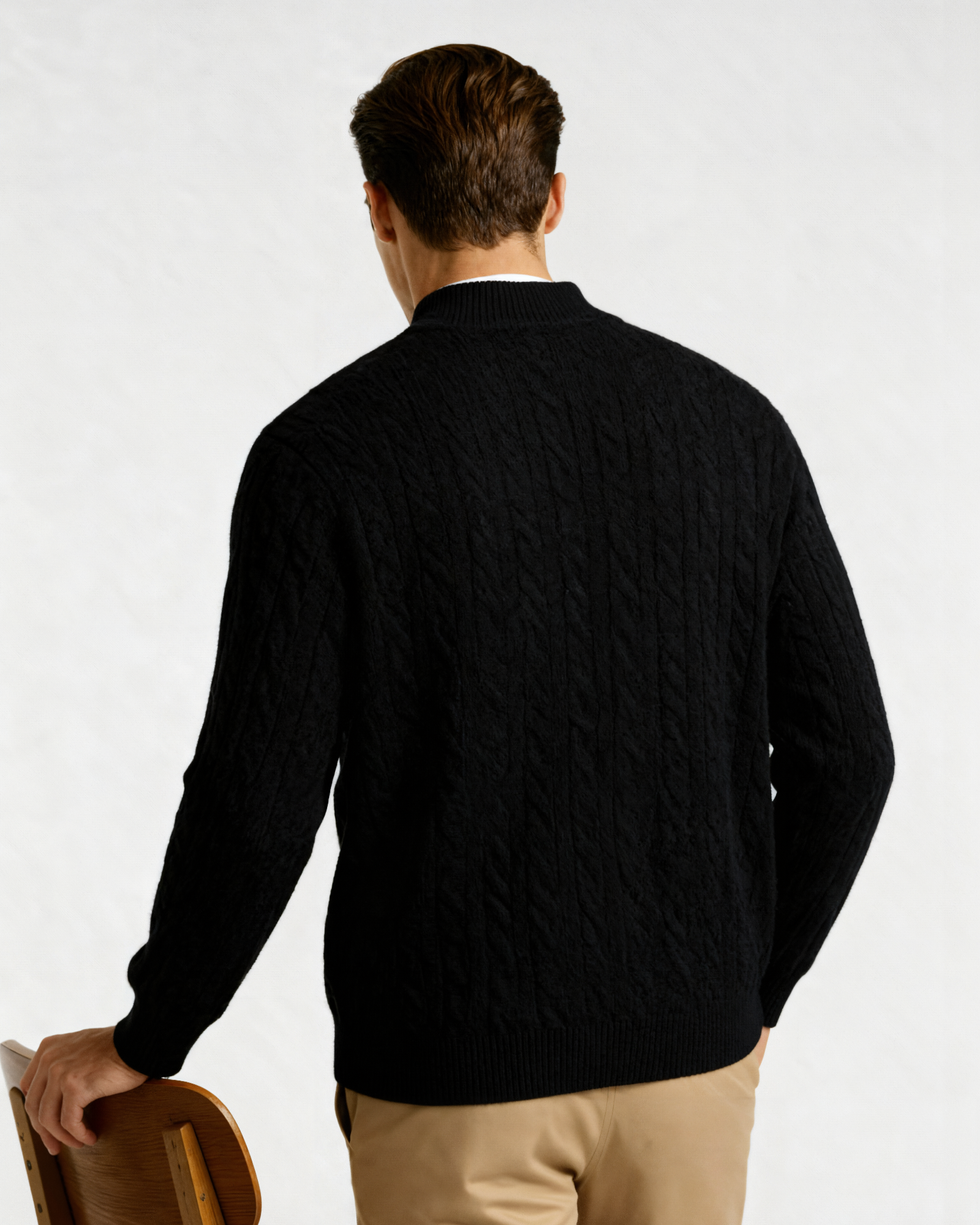 100% Cashmere Woven Half Zip | Old Money