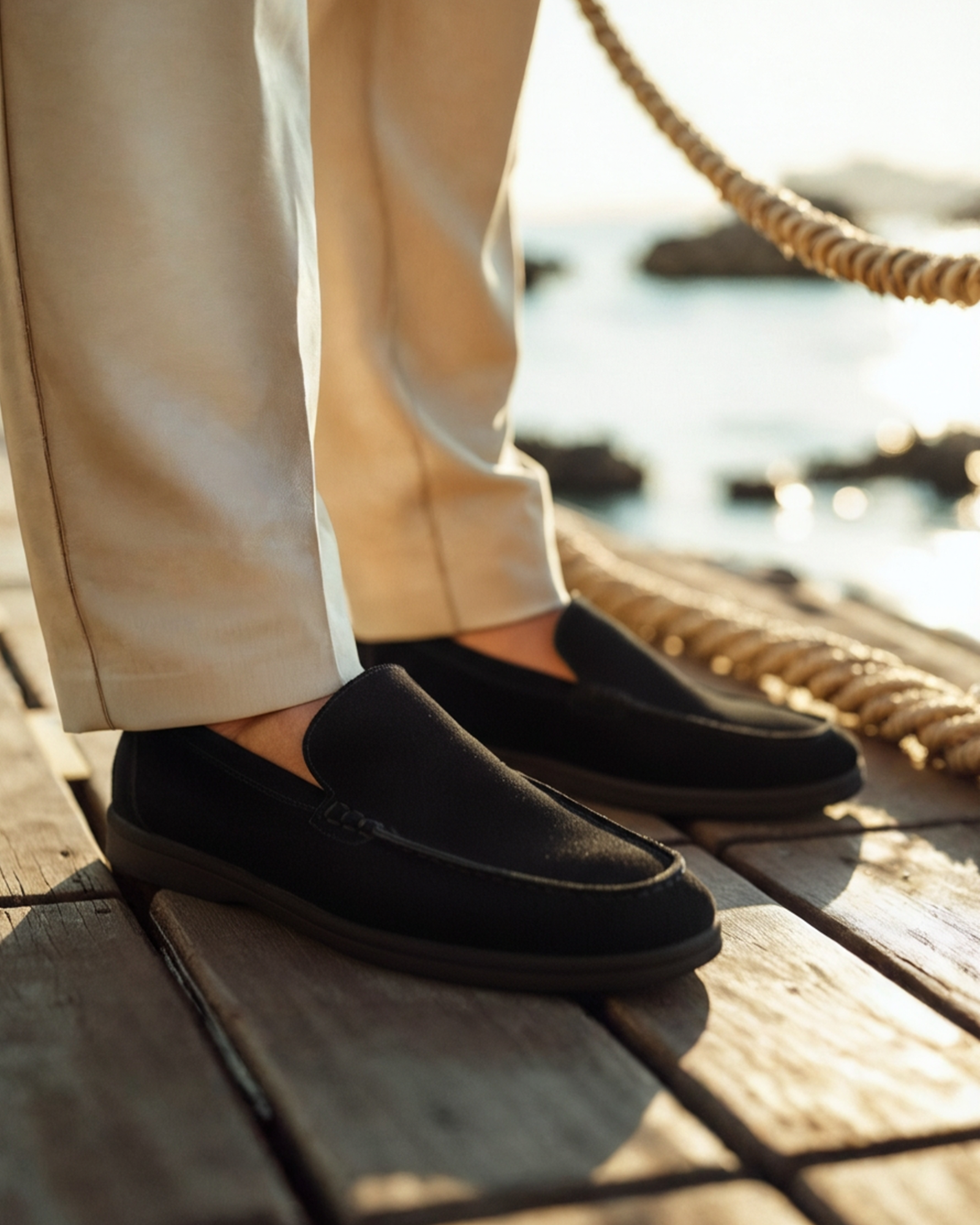 Premium Suede Loafers - Black Soles - Old Money